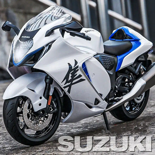1:9 SUZUKI Hayabusa GSX-1300R Alloy Racing Motorcycle Model Diecast Metal Street Sports Motorcycle Model With Light Toy Gift