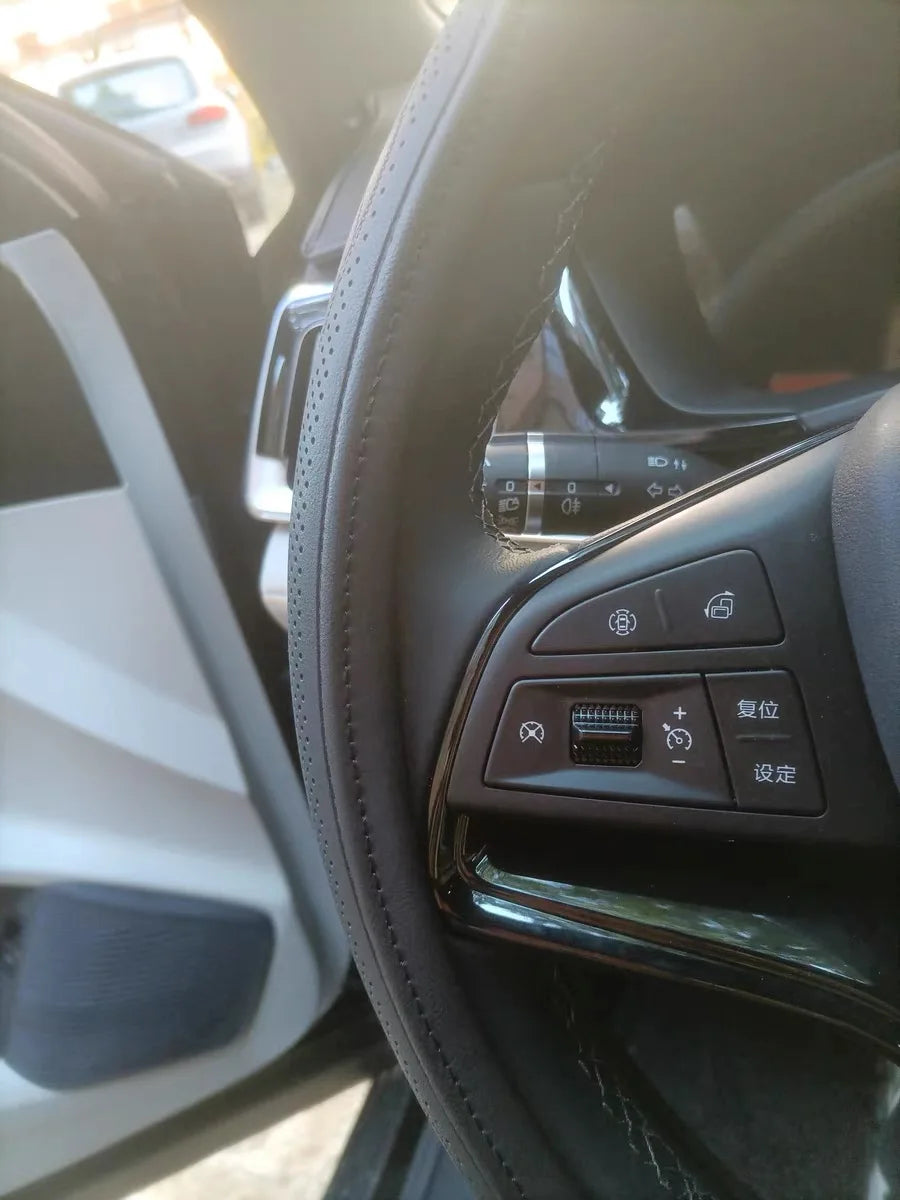 Perforated Nappa Leather Car Steering Wheel Cover 37CM 38CM