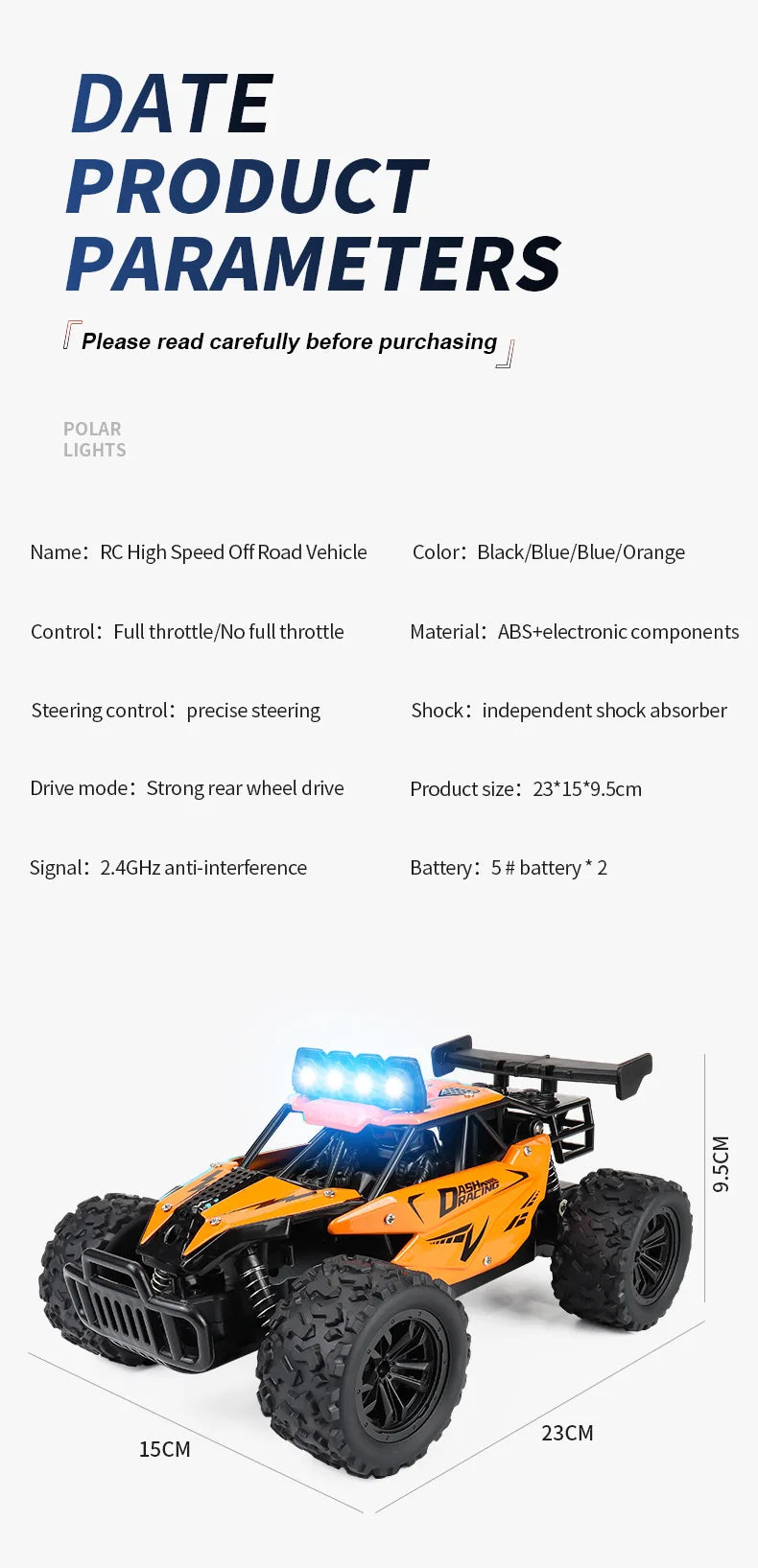 Remote Control Car RC Drift Racing 1:16 Vehicle Off Road Alloy 2.4G Radio High-Speed Trucks With LED Light Climbing Gift Toy