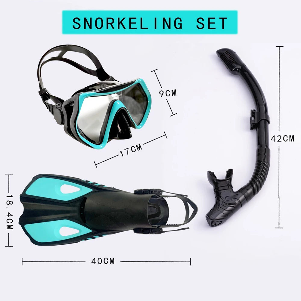 Swimming Flippers Diving Fins Snorkeling Goggles Dive Snorkel Equipment Scuba Diving Swimming Fins Set Adult Flippers Underwater