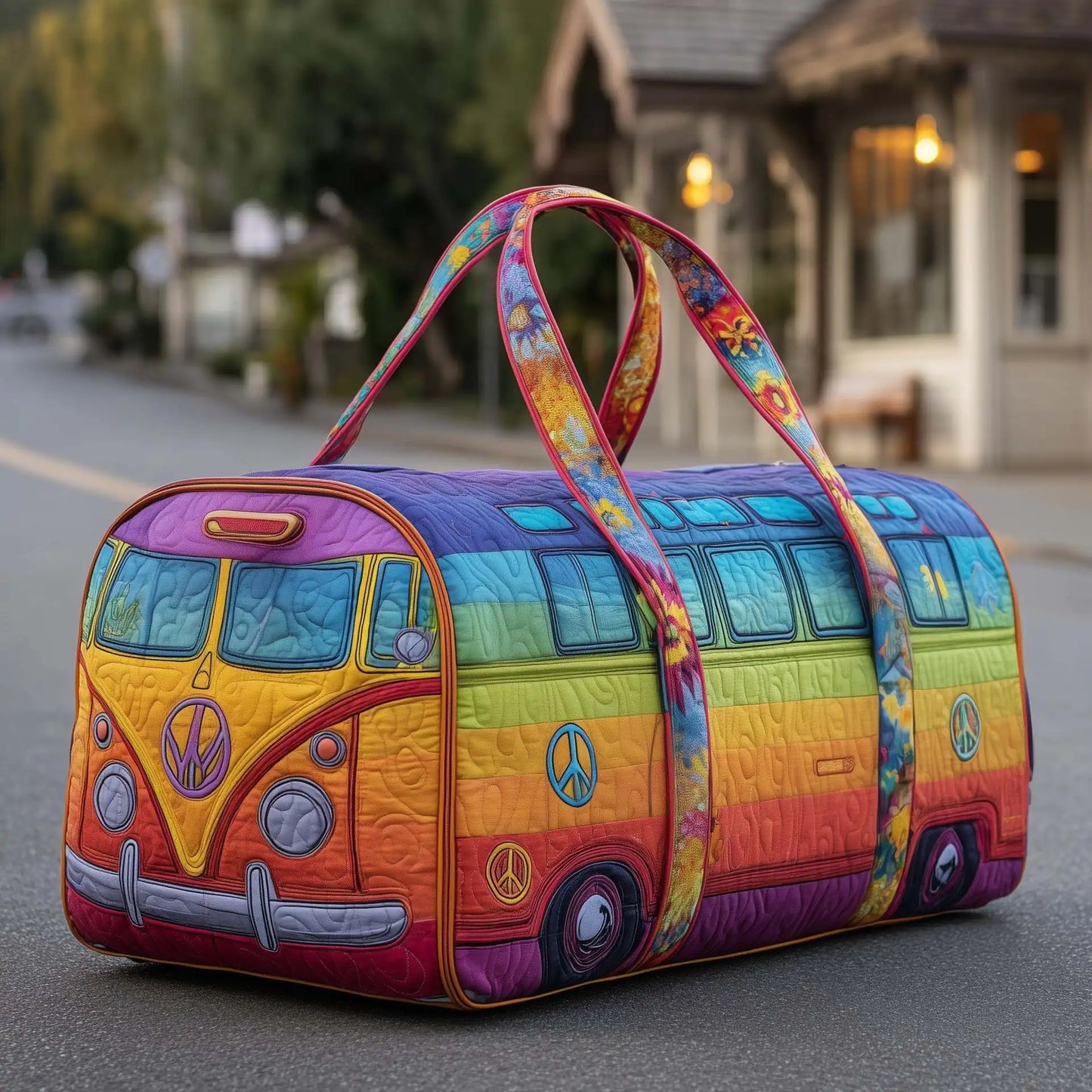 Sun Mountain Forest Quilted Travel Duffle Bag Outdoor Fitness Tote