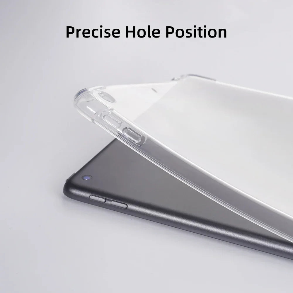 TPU Silicon Transparent Case For iPad Air 11 2024 Pro 11/13in M4 for iPad 10/9/8/7/6/5 Gen Air 4/5th 10.9 3rd 10.5 Mini 6