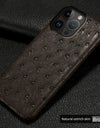 100% Natural Ostrich Leather Phone Case for iPhone 16 15 14 Pro Max 14Pro 16 Plus 15Pro 16Pro luxury Back Cover