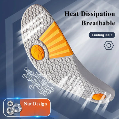 1Pair Sport Shoes Insoles Men Comfort Running Baskets Insole for Feet Shock Absorption Thick Shoe Sole Non Slip Shoe Pads