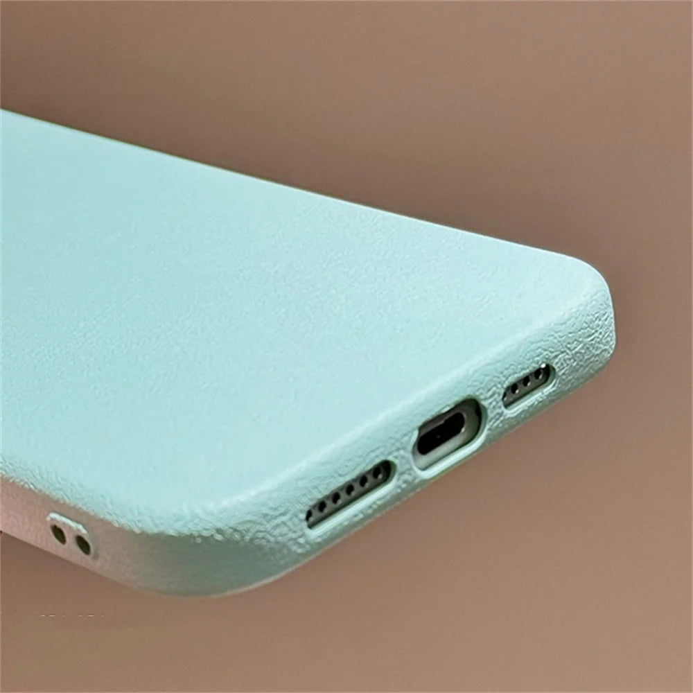 INS Lychee Pattern Leather Bag Pendant Phone Case For iPhone 15 13 14 Pro Max Plus Korea Girl 2-IN-1 Silicone Back Cover