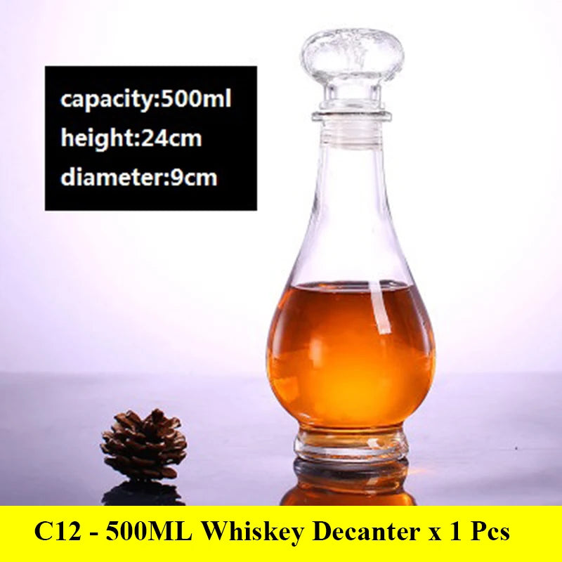 3 styles barware wine glass bottle 1000ml lead-free glass whiskey decanters for Liquor Scotch Bourbon