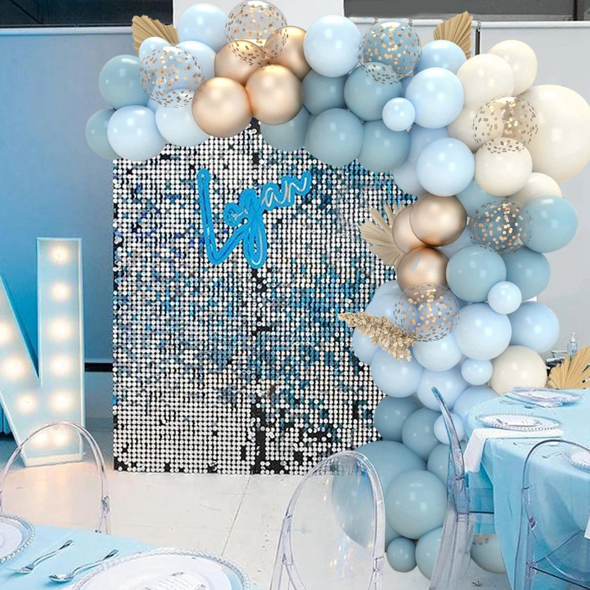 Ice Blue Balloon Garland Arch Kit Birthday Party Decoration Kids Wedding Birthday Party Supplies Baby Shower Latex Balloon