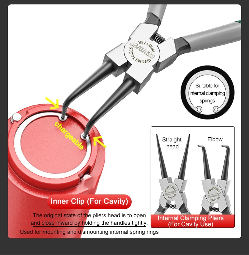 5/7/9/13 inch Snap Ring Pliers Set Lock Ring Circlip Pliers for Removing Installing Puller Locking Rings Shafts Hand Tool