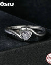 Heart Moissanite Ring For Women Forever Love Diamond Cut 925 Sterling Silver Promise Rings