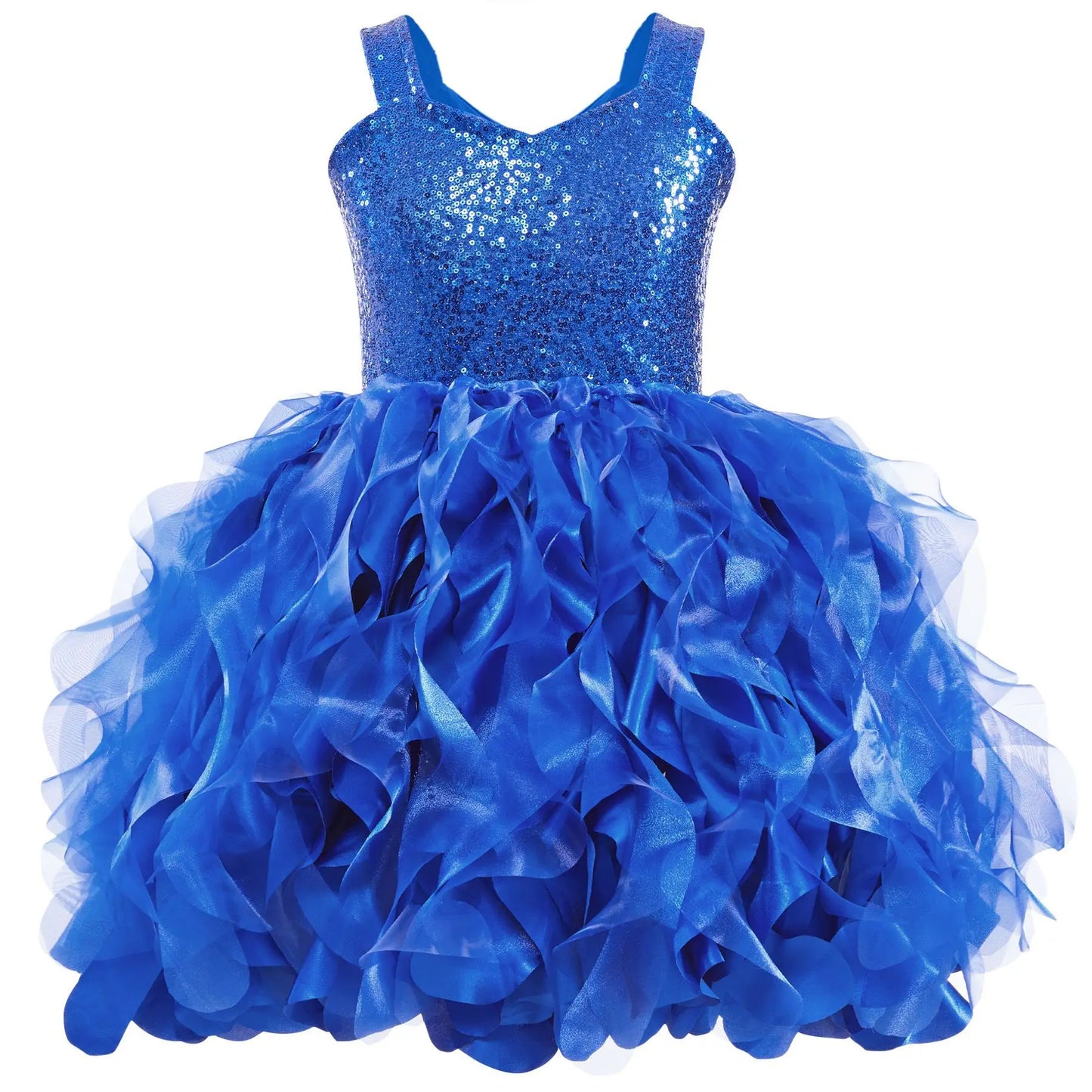 Sequin Pageant Dress with Spiral Hem Birthday Party Gown