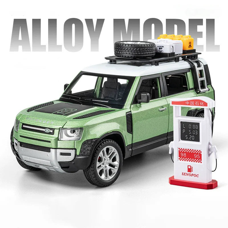1:24 Land Rover Defender Range Rover Car Model Toy Alloy Diecast Sound Light SUV Off-road Vehicle Ornaments  Gifts