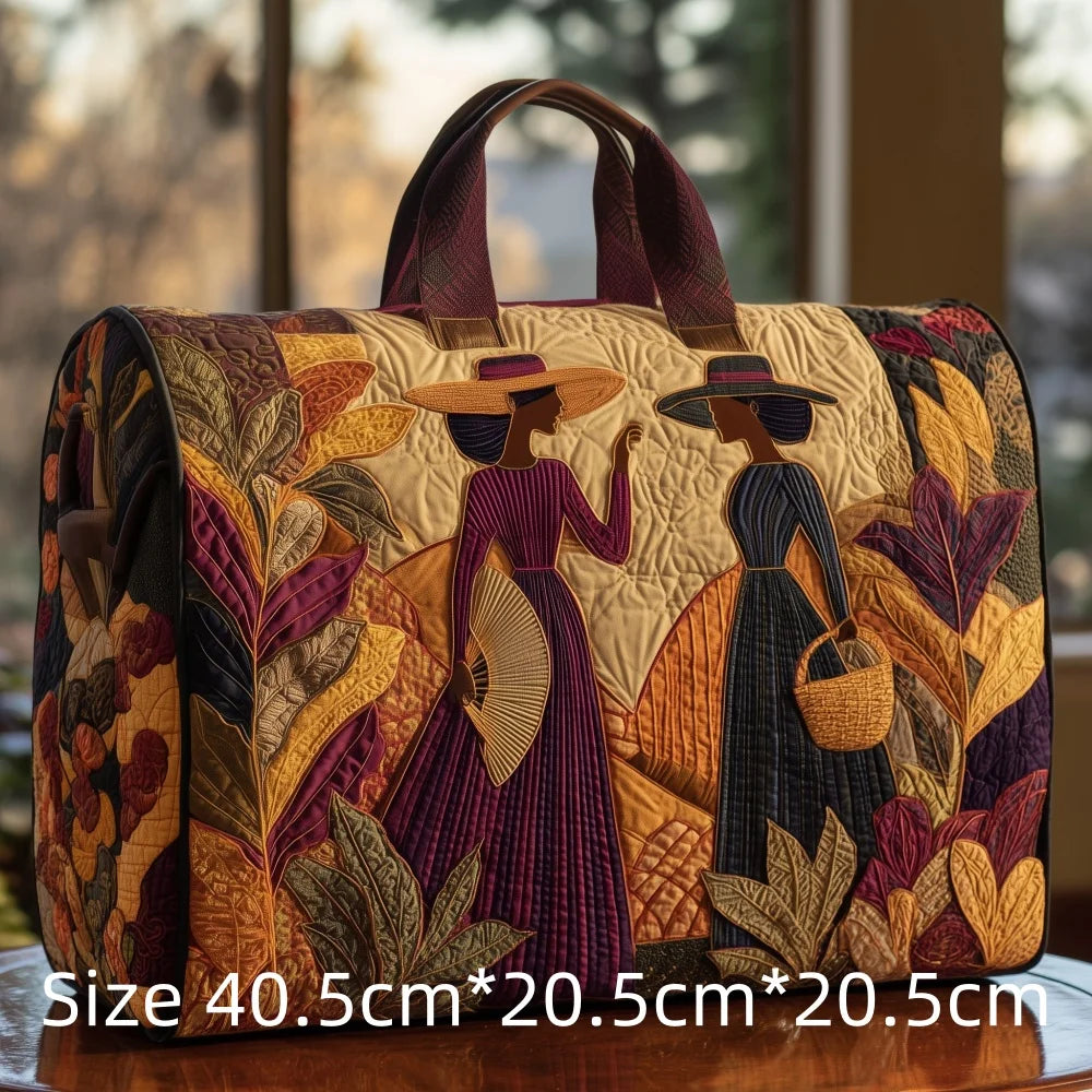 3D Quilted Africa Travel Bag for Women Boho Weekender Bag with African Women Map Print Carry on Luggage Unique Festival Bags