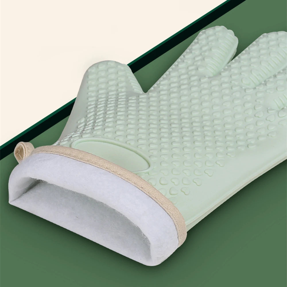 Heat Resistant Silicone Gloves Microwave Oven Baking Gloves Kitchen Anti-scald Anti-slip Silicone BBQ Heat Insulation Mitts