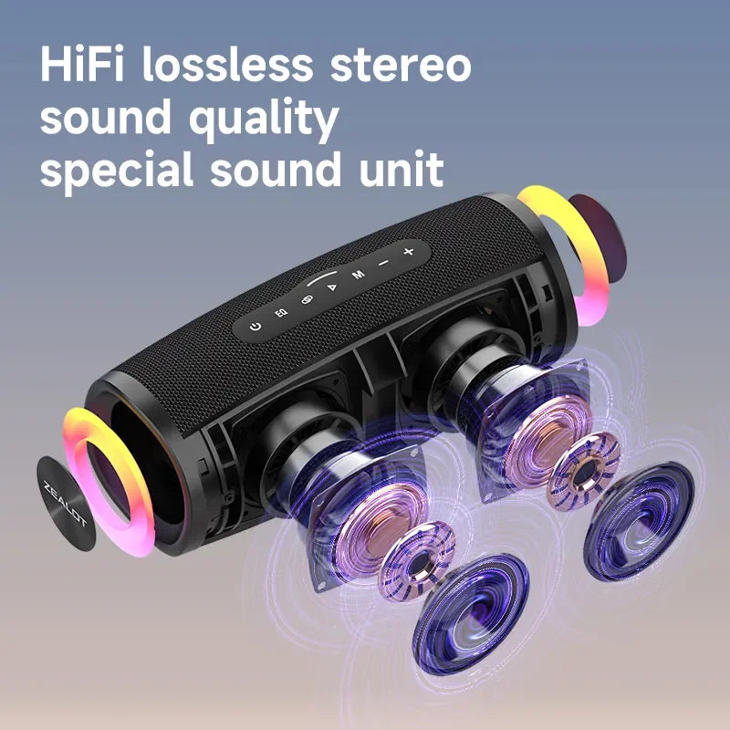 Bluetooth Speaker 40W Output Power Bluetooth Speaker with Excellent Bass Performace IPX6 Waterproof Camping Outdoor