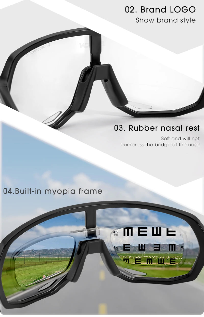 Photochromic Cycling Glasses Outdoor Sports Sunglasses Men MTB Cycling Sunglasses Women Road Bike Glasses UV400 Bicycle Glasses