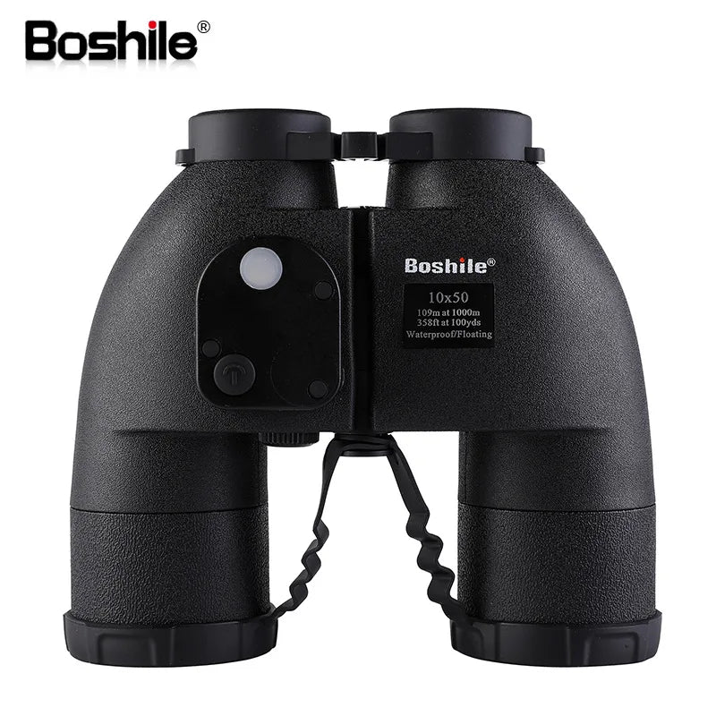 Military Nautical Binoculars Boshile 10x50 Rangefinder Compass Telescope High Powered Nitrogen Waterproof Coordinates Distance