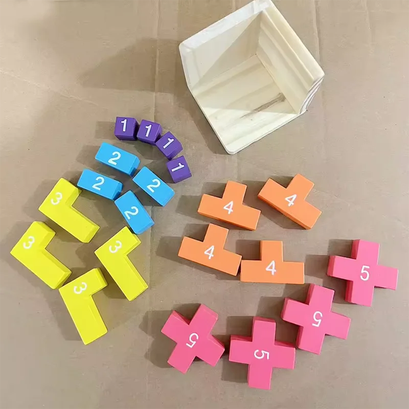 Wooden Interlocking Cube Brain Teaser Puzzle