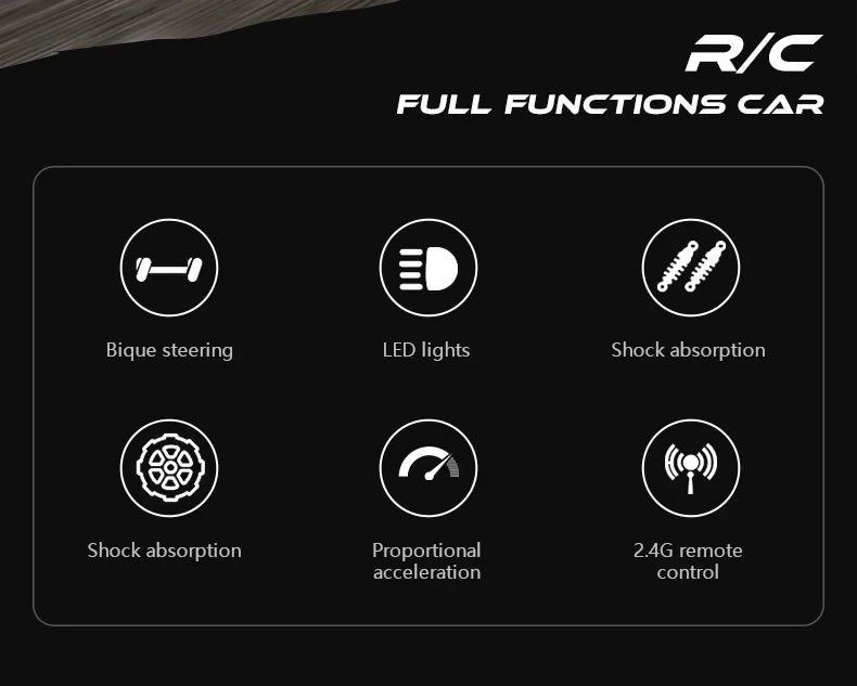 Remote Control Car RC Drift Racing 1:16 Vehicle Off Road Alloy 2.4G Radio High-Speed Trucks With LED Light Climbing Gift Toy