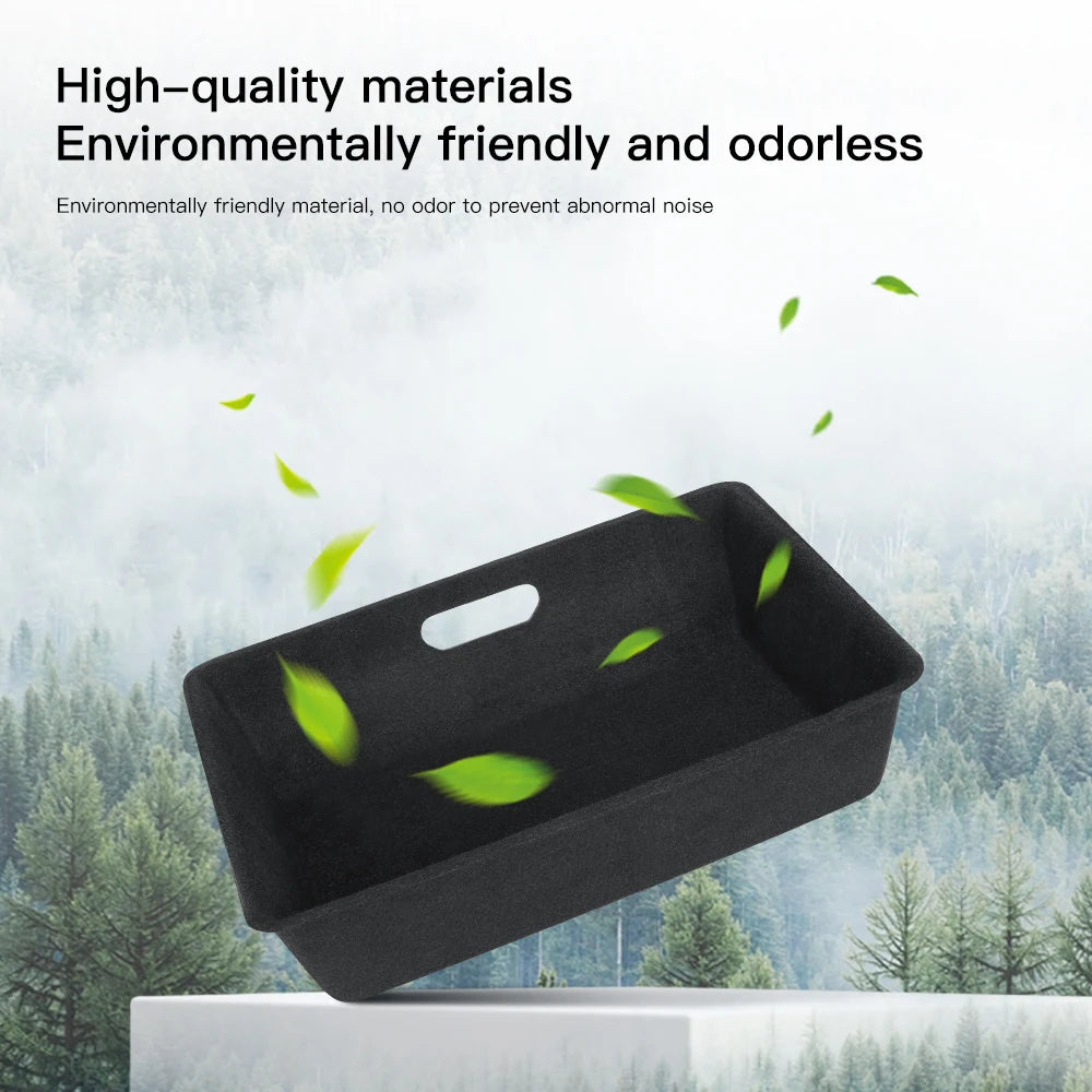 Under Seat Storage Drawer Organizer for Tesla Model Y 2021 2024 Felt ABS Hidden Storage Box
