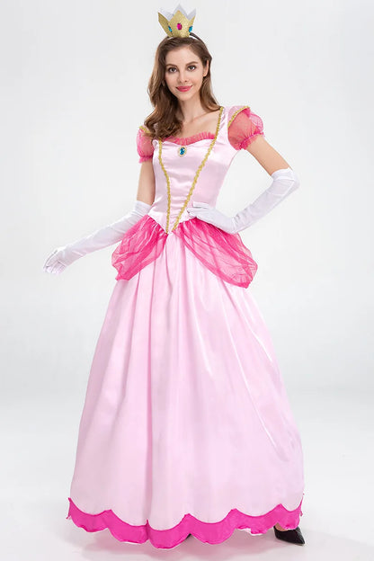 Pearl Secret Love Halloween Costume Mario Peach Princess Stage Outfit Party Queen Outfit Dress