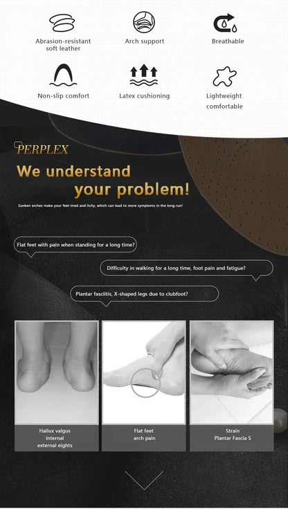 1Pair Orthopedic Insoles Arch Support Insole Flat Feet Plantar Fasciitis Shoe Pads Quality Leather Deodorising Shoe Sole