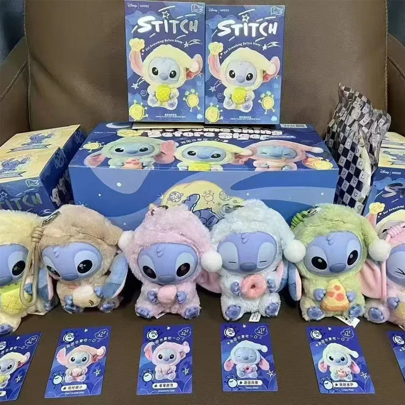 New Disney Stitch Eat Sleep Series Vinyl Pendant Cute Plush Doll Mystery Box Cosplay Accessories Holiday Gift