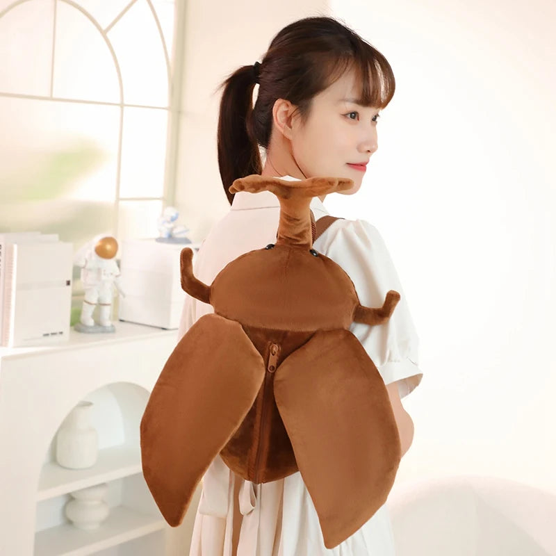 Creative Beetle Plush Backpack Soft Insect Stuffed Bag