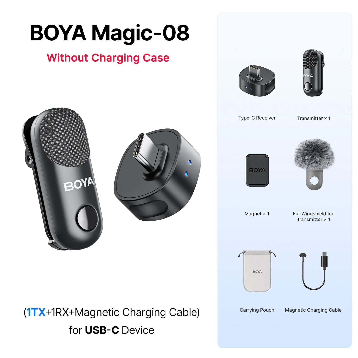 Magic Professional Wireless Lapel Microphone Shotgun/Desktop/Handheld Mic for iPhone Android Camera PC Video Recording