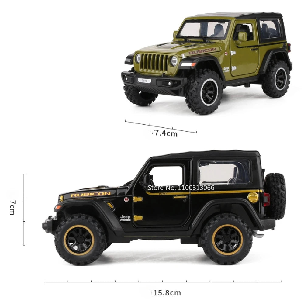 1/32 Wrangler Alloy Diecast Car Models Toy 1941 Rubicon Metal Off-Road Vehicles with Sound Light Car Toys for  Boys