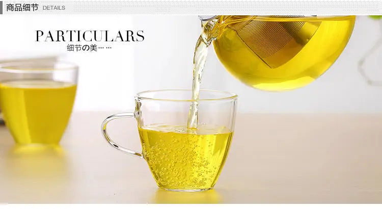 High Quality Heat Resistant Glass Tea Pot with Infuser 900ml Flower Tea Coffee Teapot