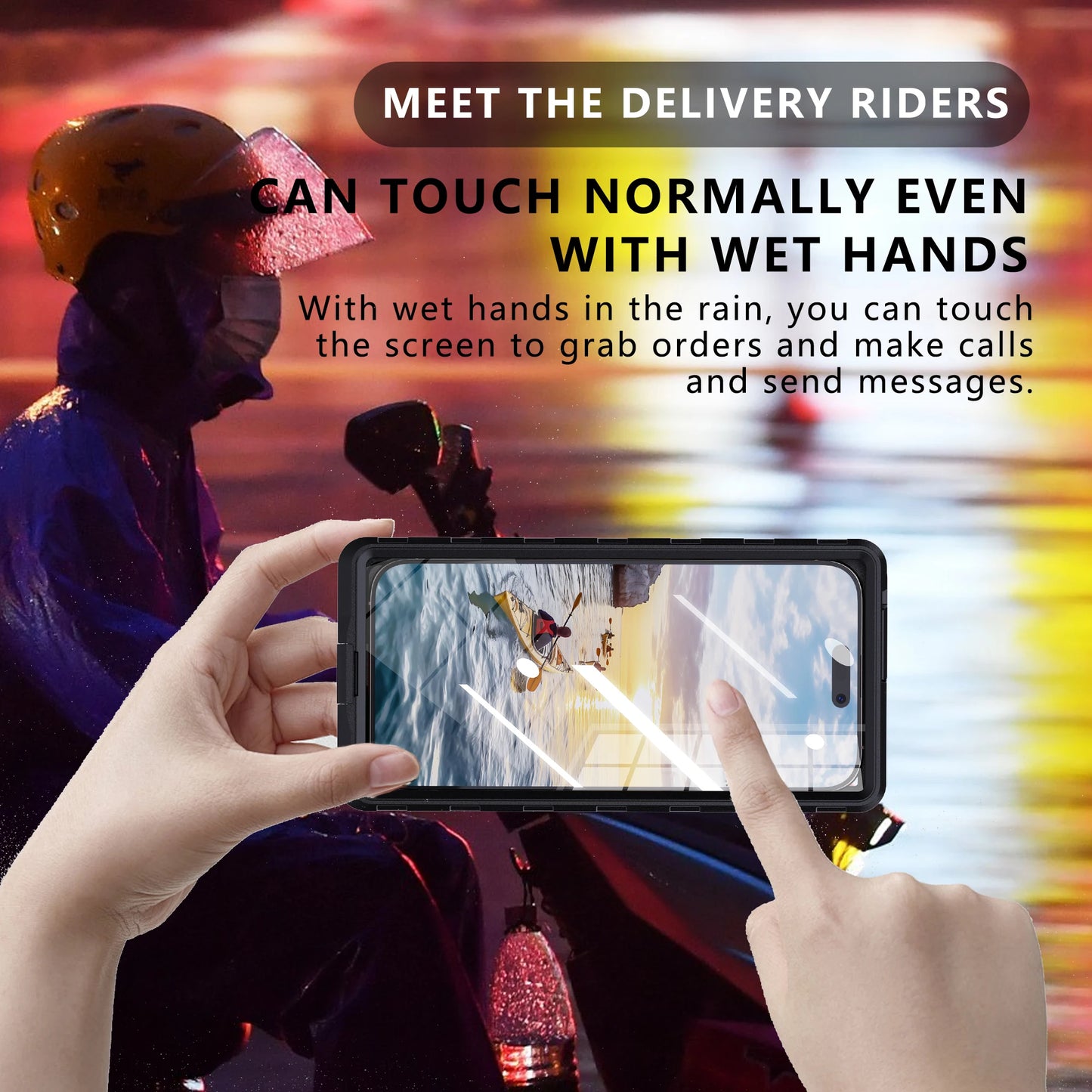 Waterproof Phone Case for 6.9' Devices Transparent Universal Touch Screen Underwater Dust And Drop Protection IP68 New