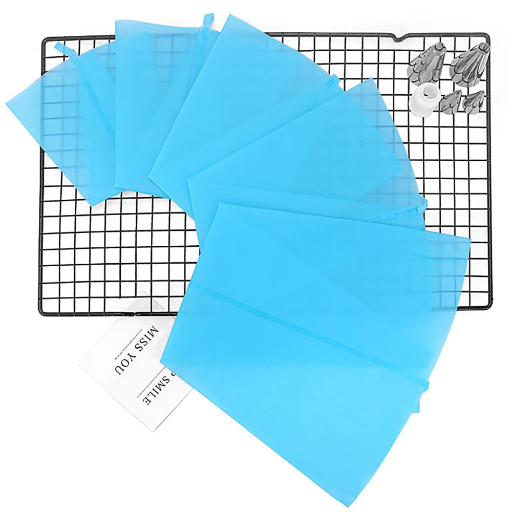 5 Sizes Silicone Icing Piping Cream Pastry Bag Reusable DIY Confectionery Bag Kitchen Accessories Cake Decorating Baking Tools