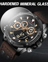 Digital Watch Waterproof Chronograph Sports Leather Strap Wristwatch Dual Display Digital Luminous Clock