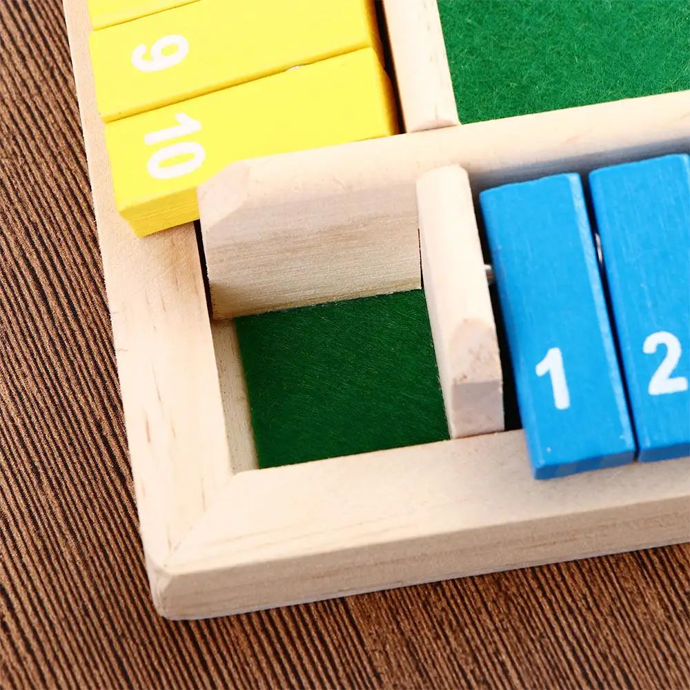 Wooden Four Player Shut the Box Dice Board Game