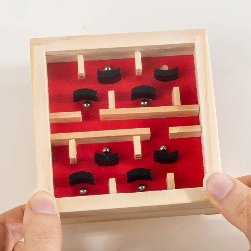 Wooden Balance Rolling Ball Maze Board Puzzle Game