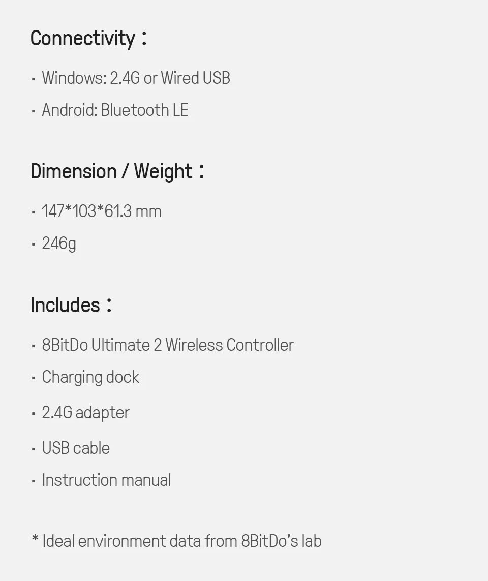 Wireless Gaming Controller with TMR Joysticks and Charging Dock for PC and Android