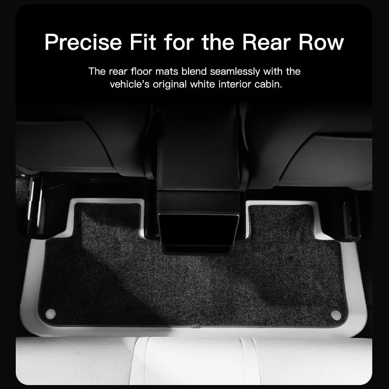 TPE Floor Mats Set with Metal Pedals for Tesla Model Y Juniper Integrated Trunk Liner All Weather Protection