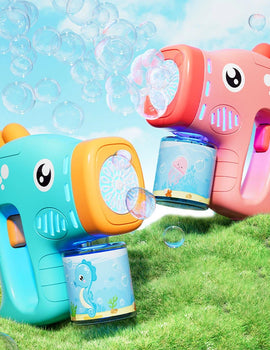 12 Holes Electric Bubble Gun Kids Toy Bubbles Machine Automatic Soap Blower with Light Summer Outdoor Party Games