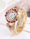 Women Watches Diamond-Embedded Elegant Quartz Watch Stylish Opening Luxury Creative Alloy Bracelet Watch