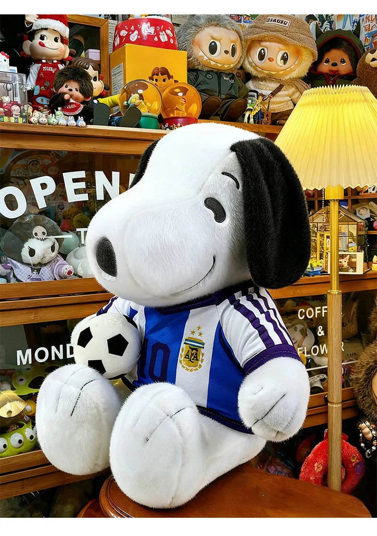 Kawaii Stuffed Doll Snoopy Football Plush Toy Cute Anime Character Stuffed Animal for Kids Birthday Gift and Cartoon Collection