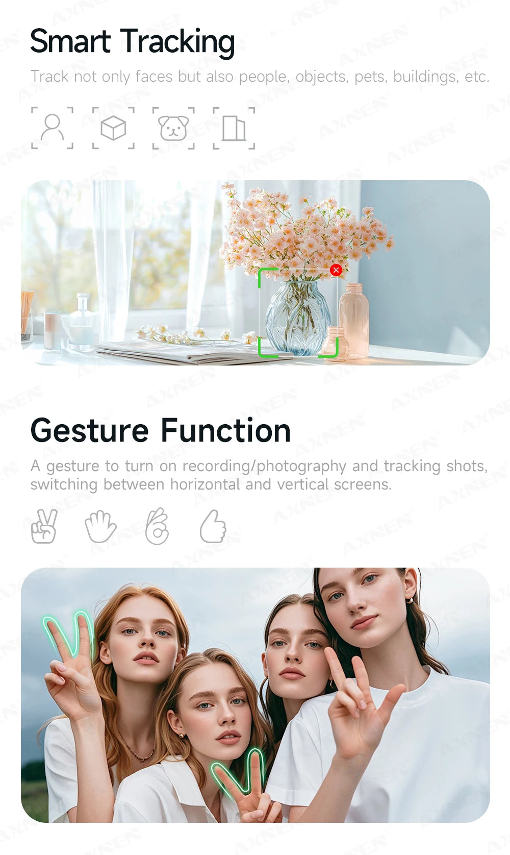 Q19 AI Desktop Gimbal Stabilizer 360 Rotation Auto Face Tracking Mobile Phone Handheld Anti-shake Selfie with Fill Light