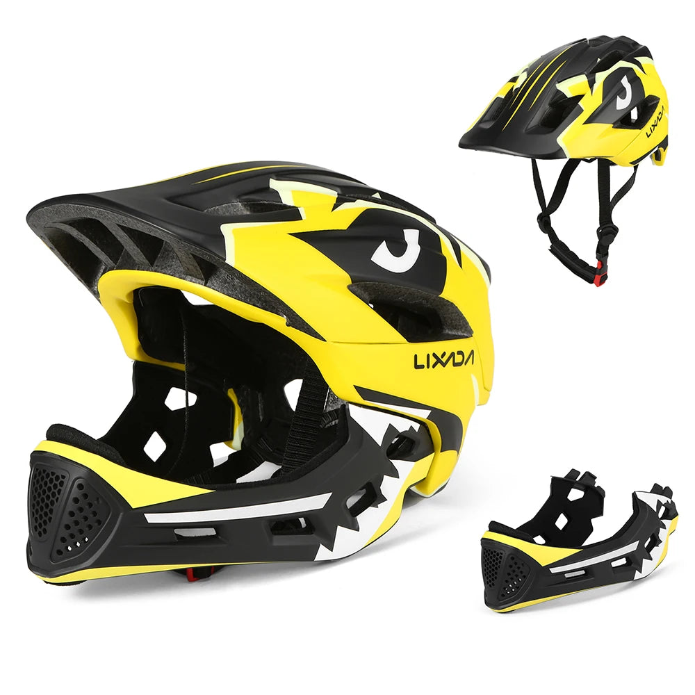 Kids Detachable Full Face Cycling Helmet For Bike Skateboard And Roller Skating
