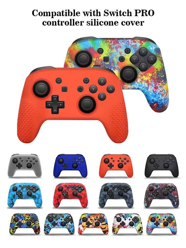 Anti-Slip Soft Silicone Case for Nintendo Switch Pro Controller – Rubber Skin with Joystick Grip Caps