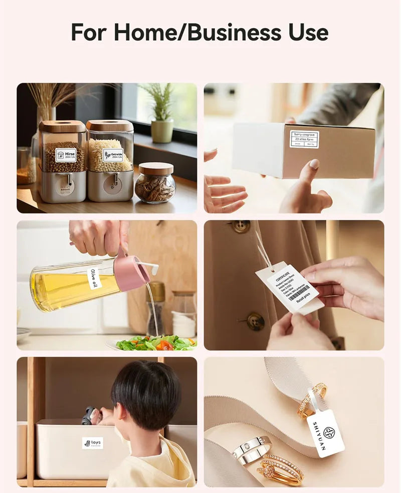B21 Mini Thermal Label Printer, Bluetooth Wireless Barcode Label Maker, Portable Inkless Sticker Printer for Business & Office