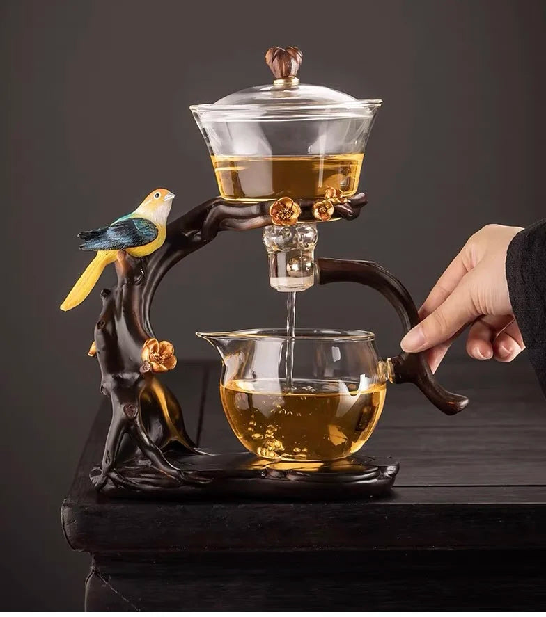 Glass automatic tea brewing new tea set home light luxury high-end  tea teapot