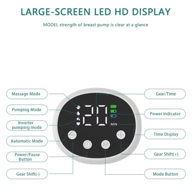 Wearable Breast Pump Hands-free Electric Automatic Milking Machine Hands-free Portable Rechargeable Breast Milk Collector