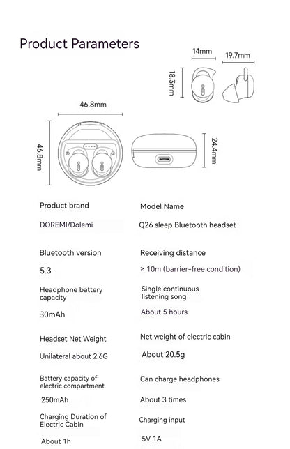 XIAOMI TWS Wireless Earbuds Bluetooth5.3 Sleeping Headphone Invisible Mini Earphone Noise Cancelling Comfortable Headset