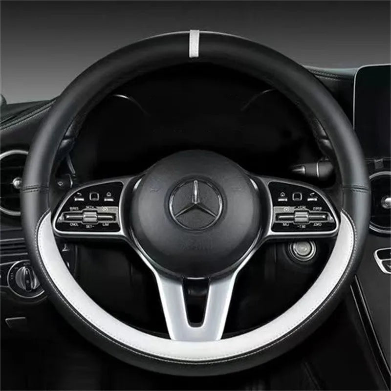 Universal Microfiber Leather Car Steering Wheel Cover 37CM 38CM
