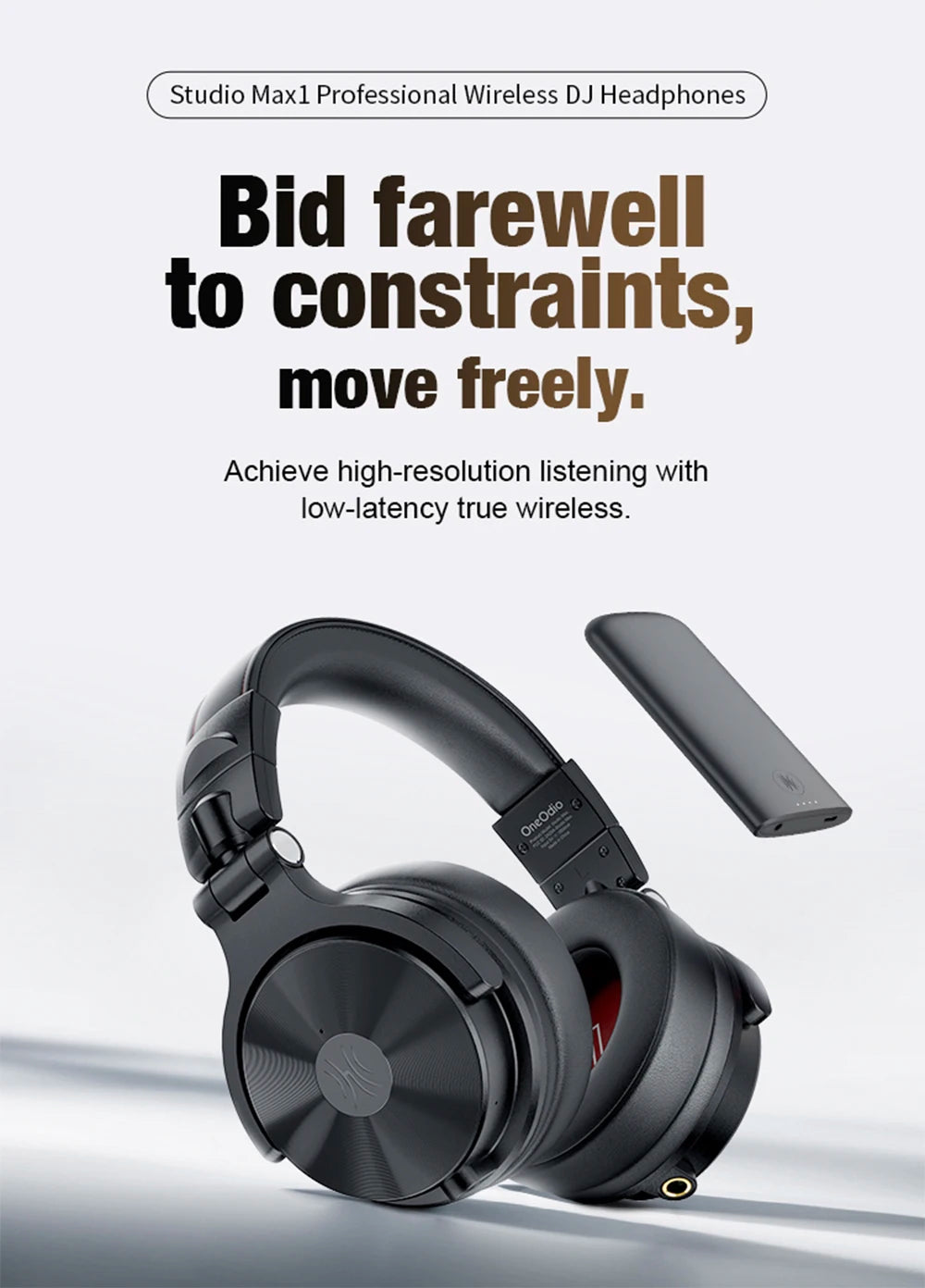 Studio Max1 Bluetooth Headphones Wireless DJ Headset With Low Latency Professional Studio Monitor Headphones Hi-Res LDAC