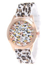 Geneva Watch Leopard Print Silicone Watch Fashion Casual Student Watch Leopard Print Color Quartz